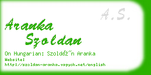 aranka szoldan business card